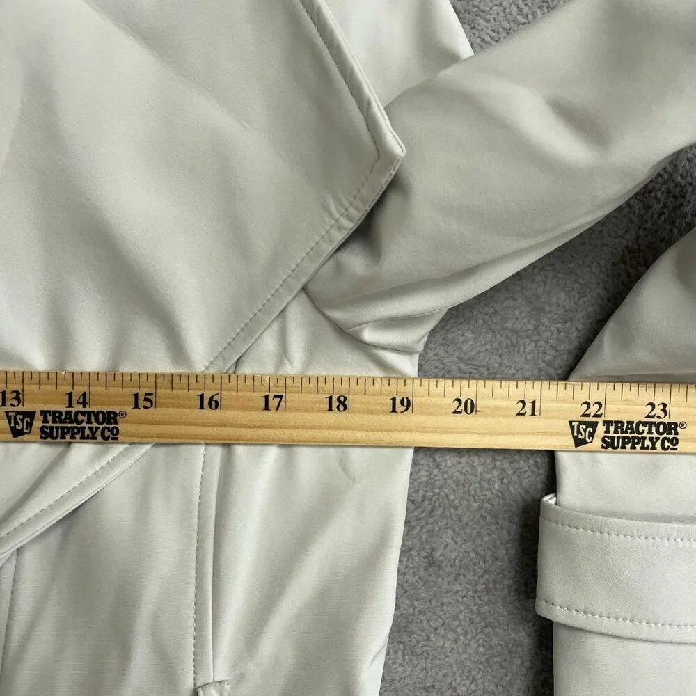 Halston Women's S Belted WrapTrench Coat Gray Full Zip  M0698